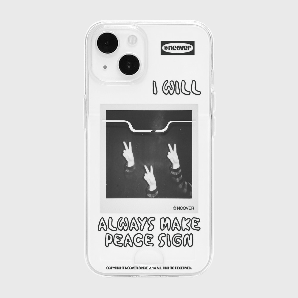 PEACE SIGN CASE-CLEAR(카드수납-젤리)